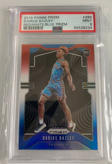2019-20 Panini Prizm RC Rookie Red White Blue Darius Bazley | PSA 9 Mint | Oklahoma City Thunder