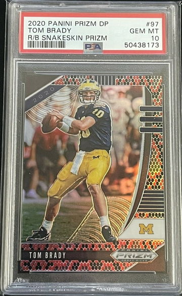 2020 Prizm DP TOM BRADY Snakeskin Zebra Prizm SSP Insert PSA 10 GEM