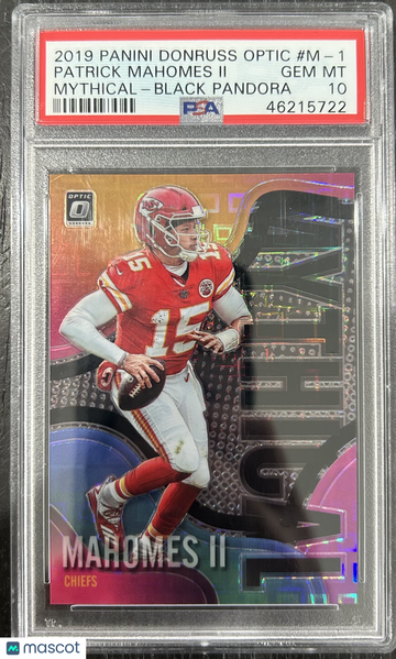 2019 Panini Donruss Optic Mythical Patrick Mahomes II #M1 Black Pandora PSA 10