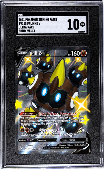 2021 Pokemon Shining Fates #SV115 Falinks V Ultra Rare Shiny Vault SGC 10
