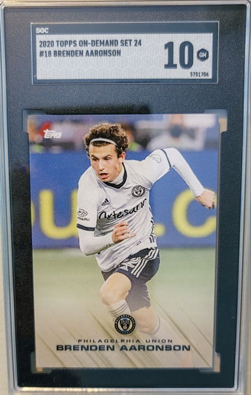 2020 Topps MLS Playoffs Brenden Aaronson #18 Rookie RC SGC 10 GEM MINT