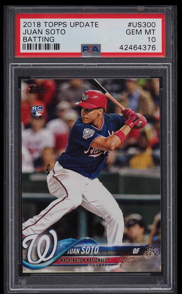 2018 Topps Update Juan Soto Batting Rookie Card RC #US300 PSA 10 GEM MINT