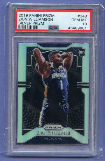 ZION WILLIAMSON 2019 Panini Prizm Silver Refractor Rookie #248 PSA 10 Gem Mint 