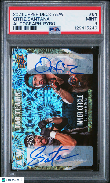 2021 Upper Deck Aew Santana Ortiz #64 Autograph Pyro /25 PSA 9