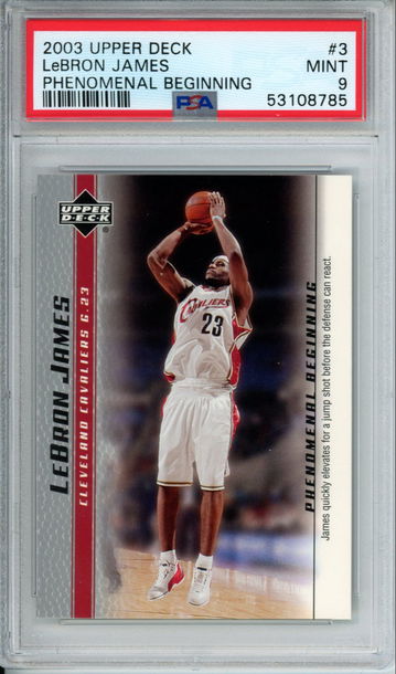 LEBRON JAMES 2003 Upper Deck Phenomenal Beginning #3 PSA 9 Mint Cavs Lakers Heat