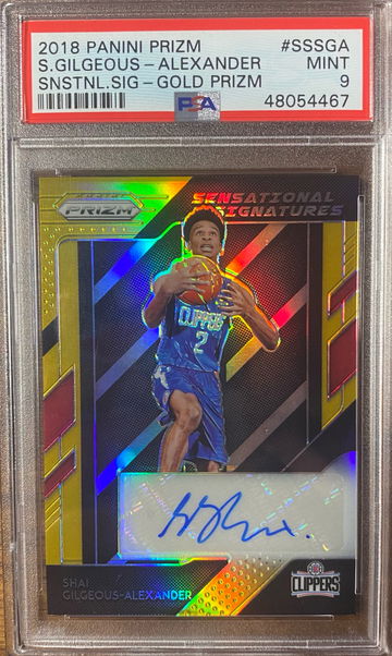 Shai Gilgeous-Alexander Prizm Sensational Signatures Gold /10 PSA 9