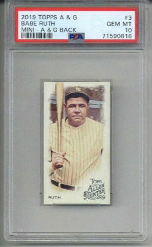 2019 TOPPS ALLEN & GINTER MINI A&G BACK BABE RUTH YANKEES PSA 10 LOW POP RARE