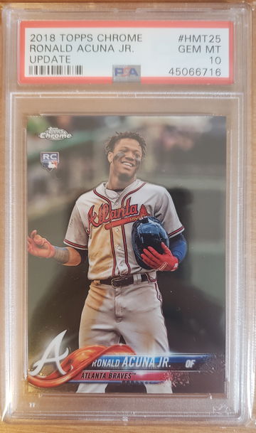 2018 TOPPS CHROME UPDATE HMT25 RONALD ACUNA JR RC PSA 10
