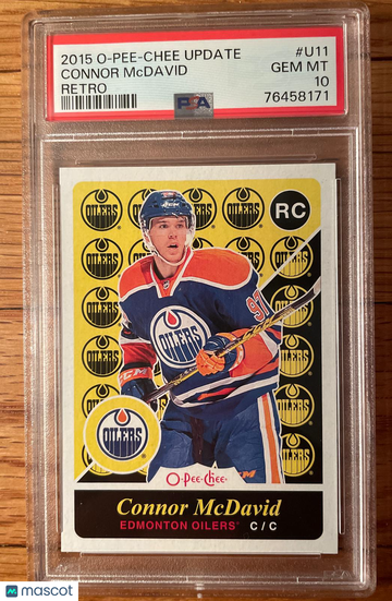 2015 O-PEE-CHEE Update #U11 Connor McDavid Retro PSA Gem Mt 10