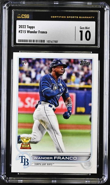 2022 Topps Series 1 Wander Franco RC #215 CSG 10 Gem Mint - Tampa Bay Rays