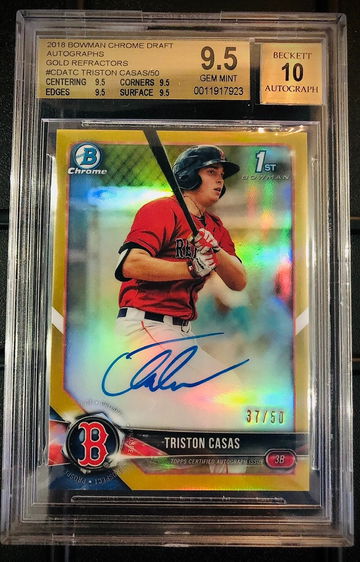 2018 Bowman Chrome Triston Casas Auto Gold Refractor