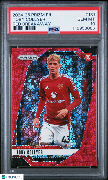2024-25 Panini Prizm Premier League Toby Collyer #131 Red Breakaway PSA 10