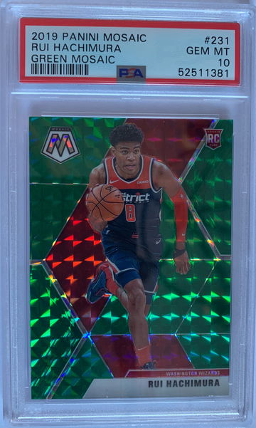 2019 Panini Mosaic Rui Hachimura Green Mosaic PSA 10 