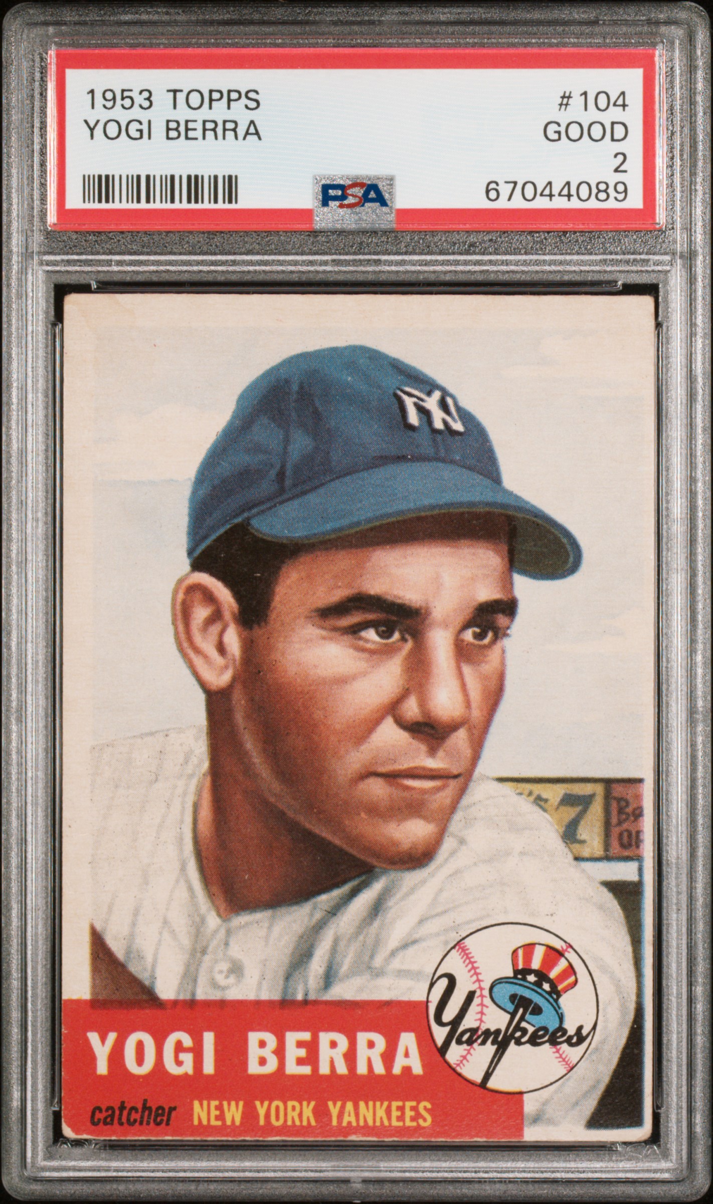 1953 Topps Baseball #104 Yogi Berra PSA 2