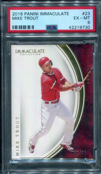 2016 PANINI IMMACULATE #23 MIKE TROUT PSA 6 EX-MT LOW POP