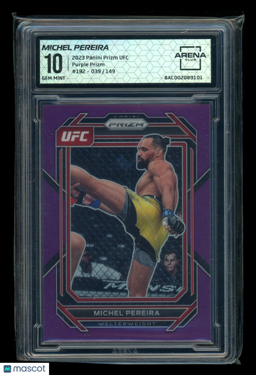 2023 Panini Prizm UFC Michel Pereira #192 Purple /149 Arena Club 10