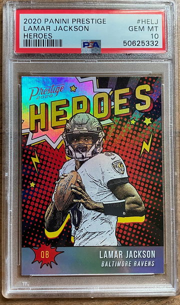 2020 Panini Prestige Heroes Lamar Jackson PSA 10