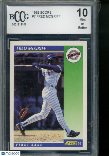 1992 Score Fred McGriff #7 BCCG 10