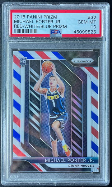 2018 Prizm Michael Porter Jr RWB red white and blue PSA 10 
