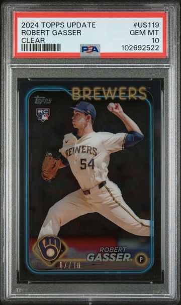 2024 Topps Update Clear Robert Gasser #US119 RC /10 PSA 10