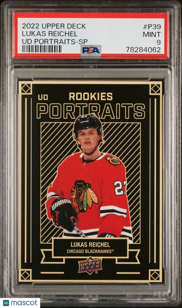 2022 Upper Deck Lukas Reichel #P39 SP Rookie PSA 9
