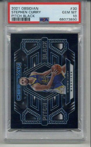 2021 PANINI OBSIDIAN PITCH BLACK #30 STEPHEN CURRY WARRIORS /99 PSA 10 LOW POP