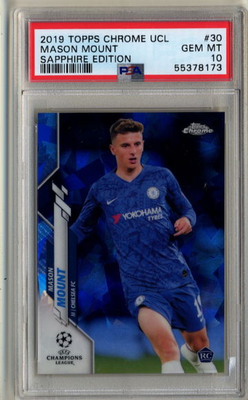2019 Topps Chrome UEFA Sapphire #30 Mason Mount PSA 10 Gem Mint