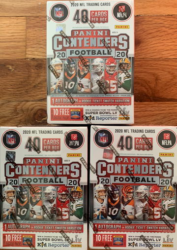 2020 NFL Contenders Football Blaster Box (3) Lot