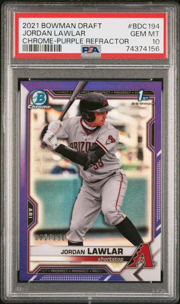 2021 Bowman Draft Jordan Lawlar PURPLE PSA 10