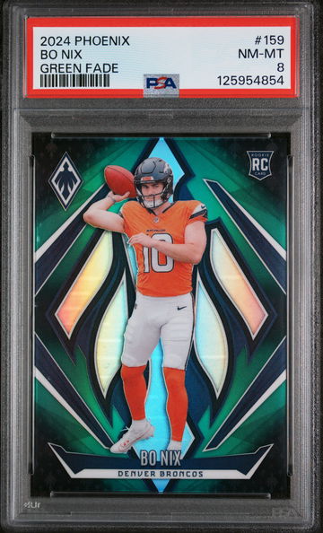 2024 Phoenix Green Fade Bo Nix #159 /199 PSA 8
