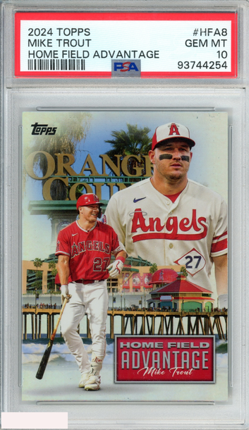 2024 TOPPS HOME FIELD ADVANTAGE MIKE TROUT #HFA8 ANGELS PSA 10 GEM MT