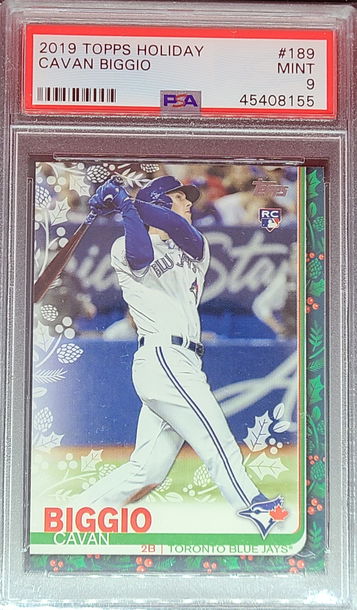 2019 Topps Holiday #189 Cavan Biggio RC PSA Mint 9