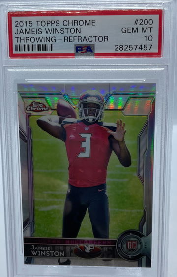 2015 Topps Chrome Jameis Winston Throwing Refractor #200 PSA 10 GEM MINT