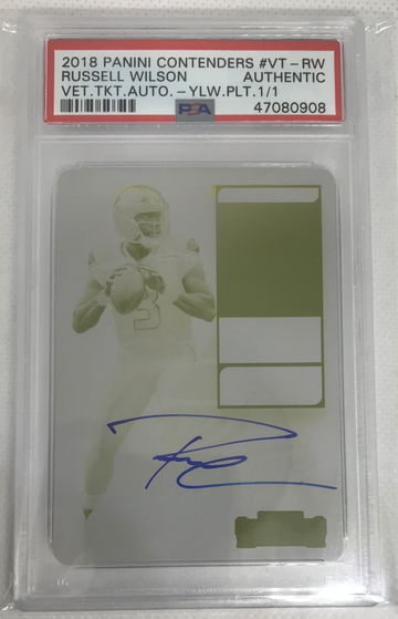 2018 Panini Contenders Russell Wilson Printing Plate Auto 1/1