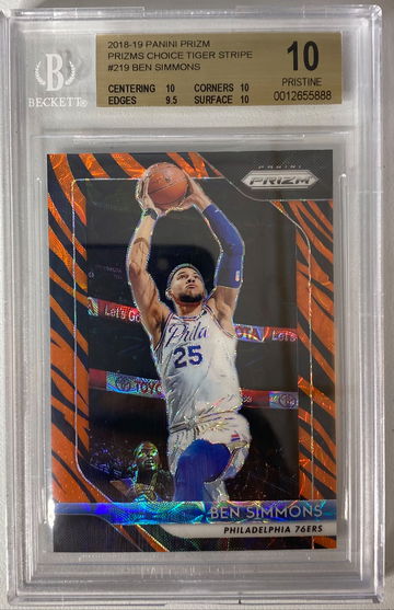 2018 Ben Simmons Prizm Choice Tiger Stripe BGS 10