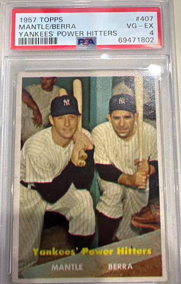 1957 Mantle/Berra Yankees’ Power Hitters PSA 4