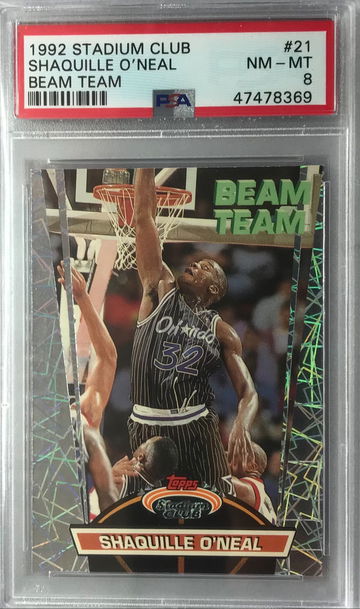 Shaquille O’Neal Rookie 1992 Stadium Club Beam Team #21 - PSA 8