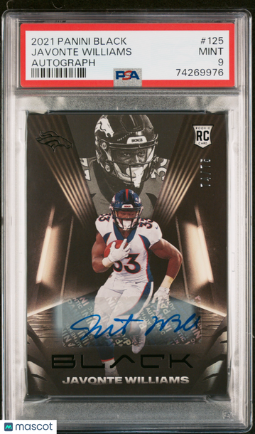 2021 Panini Black Javonte Williams #125 PSA 9