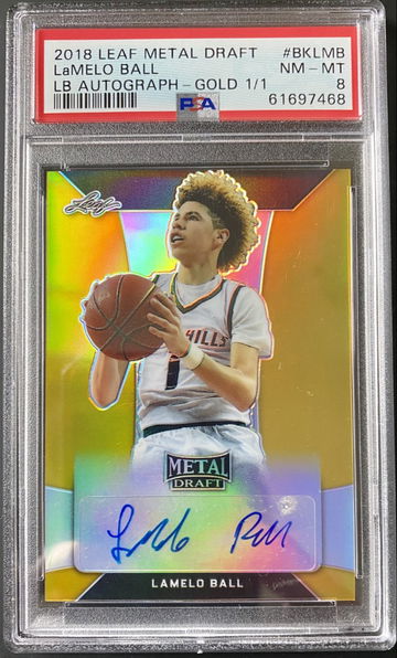 2018 Leaf Metal Draft Lamelo Ball Auto Gold 1/1 PSA 8 NM-MT