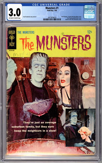 THE MUNSTERS #1 CGC 3.0 GOLD KEY ADAPTATION OF CULT 1960’S TV COMEDY SERIES 1965