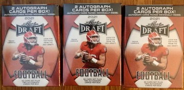 2021 LEAF Draft Football Factory Sealed Blaster Box lot of 3