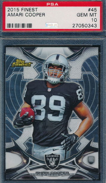 2015 Topps Finest 45 Amari Cooper RC PSA 10 GEM MT 0343