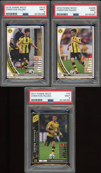 2016 2017 Panini WCCF Christian Pulisic PSA 9 3-Set Lot