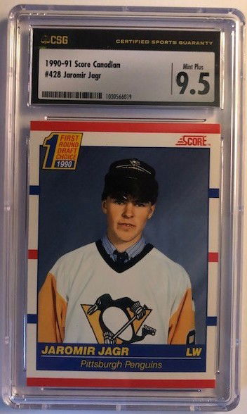 1990-91 Score Canadian #428 Jaromir Jagr RC CSG 9.5 Mint Plus
