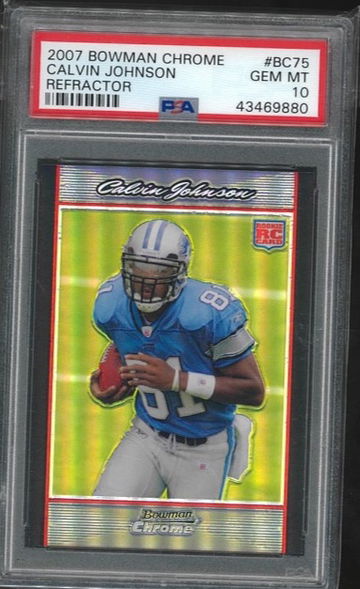 Calvin Johnson Bowman Chrome 2007 ROOKIE REFRACTOR #BC85  PSA 10