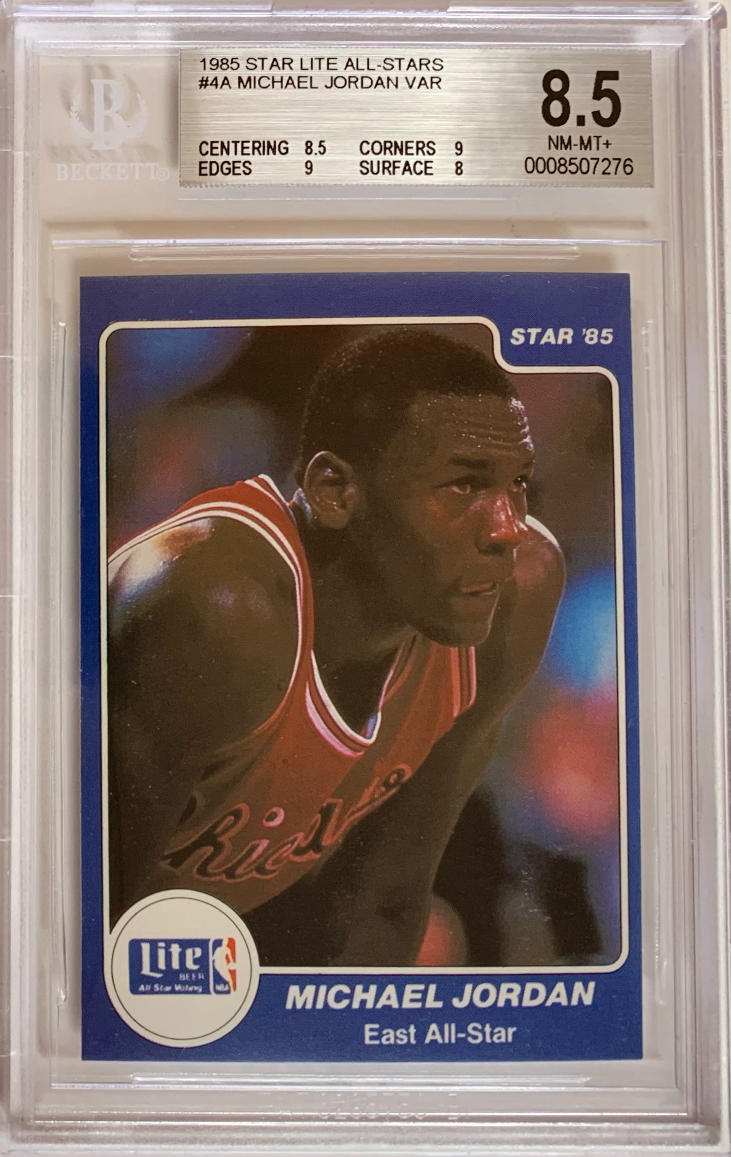 1985 Star Lite All-Stars 4A Var Michael Jordan BGS 8.5 w/ 9.5’s