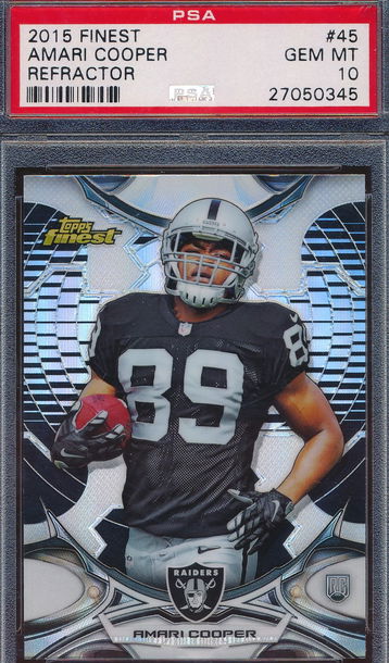 2015 Topps Finest 45 Amari Cooper Refractor PSA 10 GEM MT 0345