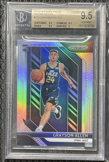 2018-19 panini prizm Grayson Allen Rookie rc Silver Prizm BGS 9.5 #123