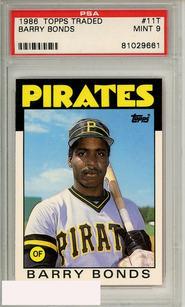 1986 TOPPS TRADED BARRY BONDS #11T PSA 9 MINT  RC