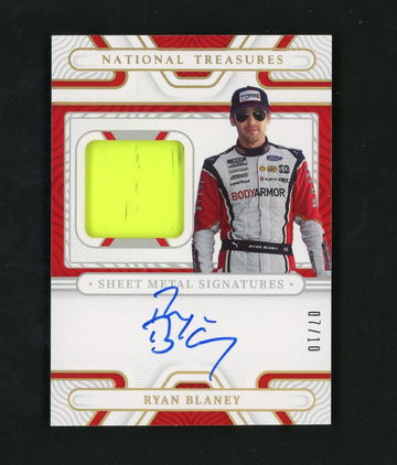 2022 Panini National Treasures Ryan Blaney Sheet Metal Signatures /10